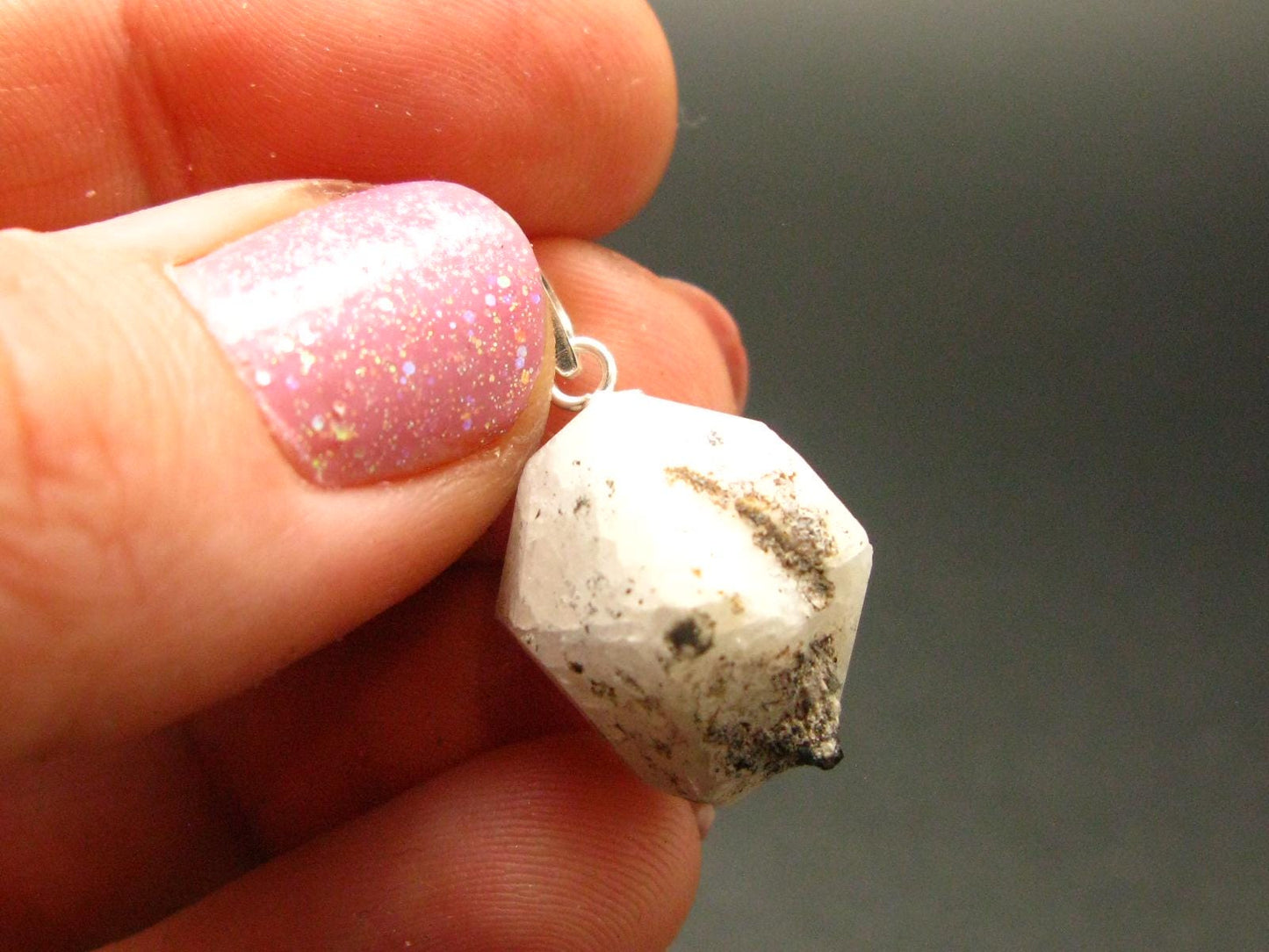 Large Perfect Analcime Silver Pendant from Canada - 0.8" - 2.92 Grams