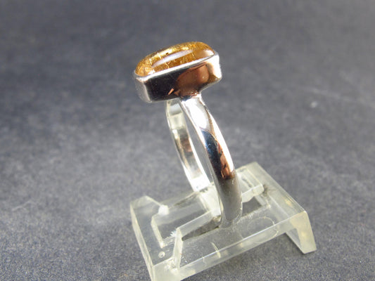 Fabulous Untreated Imperial Topaz 925 Silver Ring from Brazil - Size 7.25 - 3.05 Grams