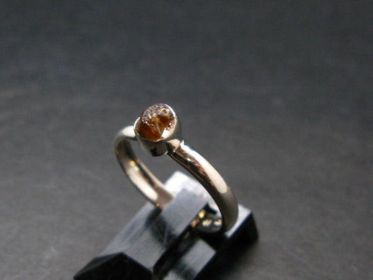 Fire Red Zincite Zinkite 925 Silver Ring from Poland - Size 6 - 1.61 Grams