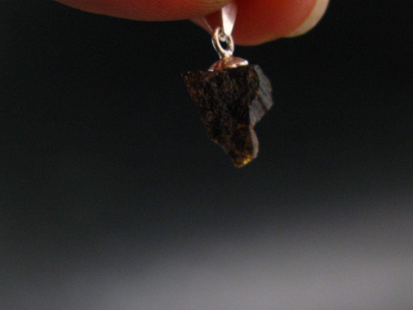 Rare Painite Crystal Silver Pendant From Myanmar - 0.7" - 3.65 Carats
