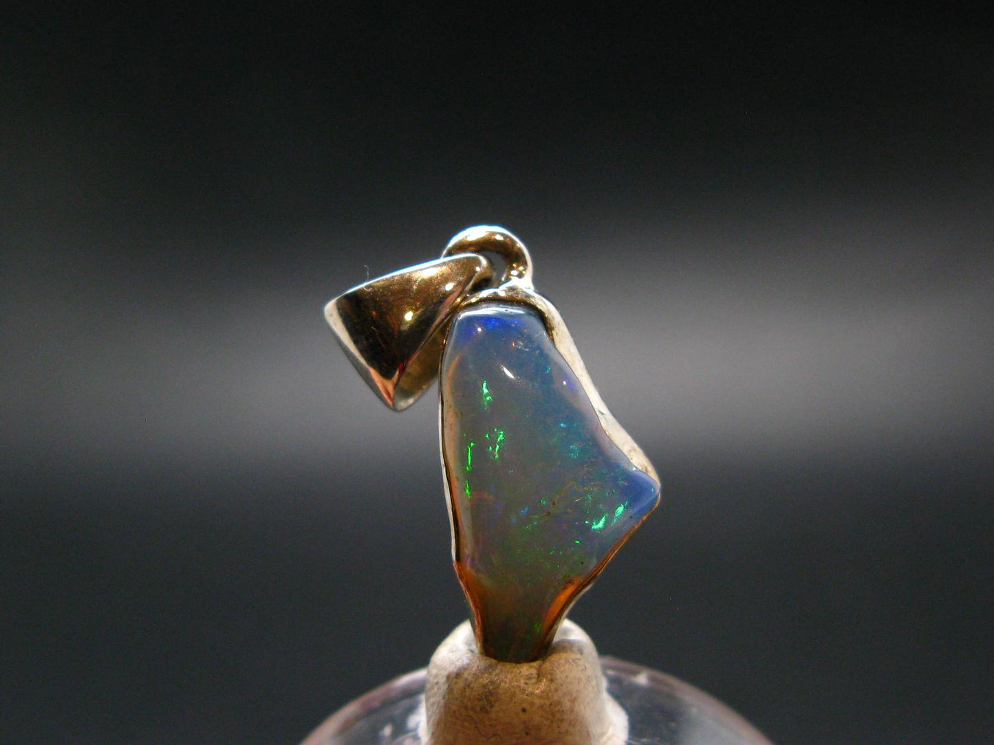 Opal Sterling Silver Pendant From Ethiopia - 1.0" - 1.99 Grams