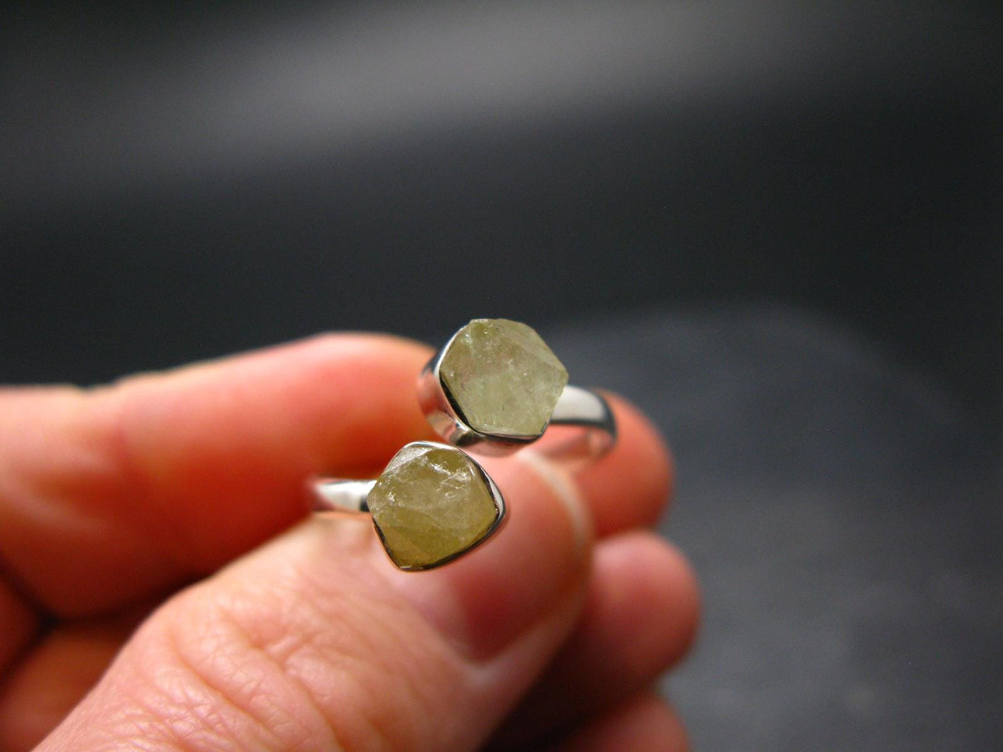 Rhodizite Rhodozite Silver Ring From Madagascar - Adjustable size - 2.51 Grams
