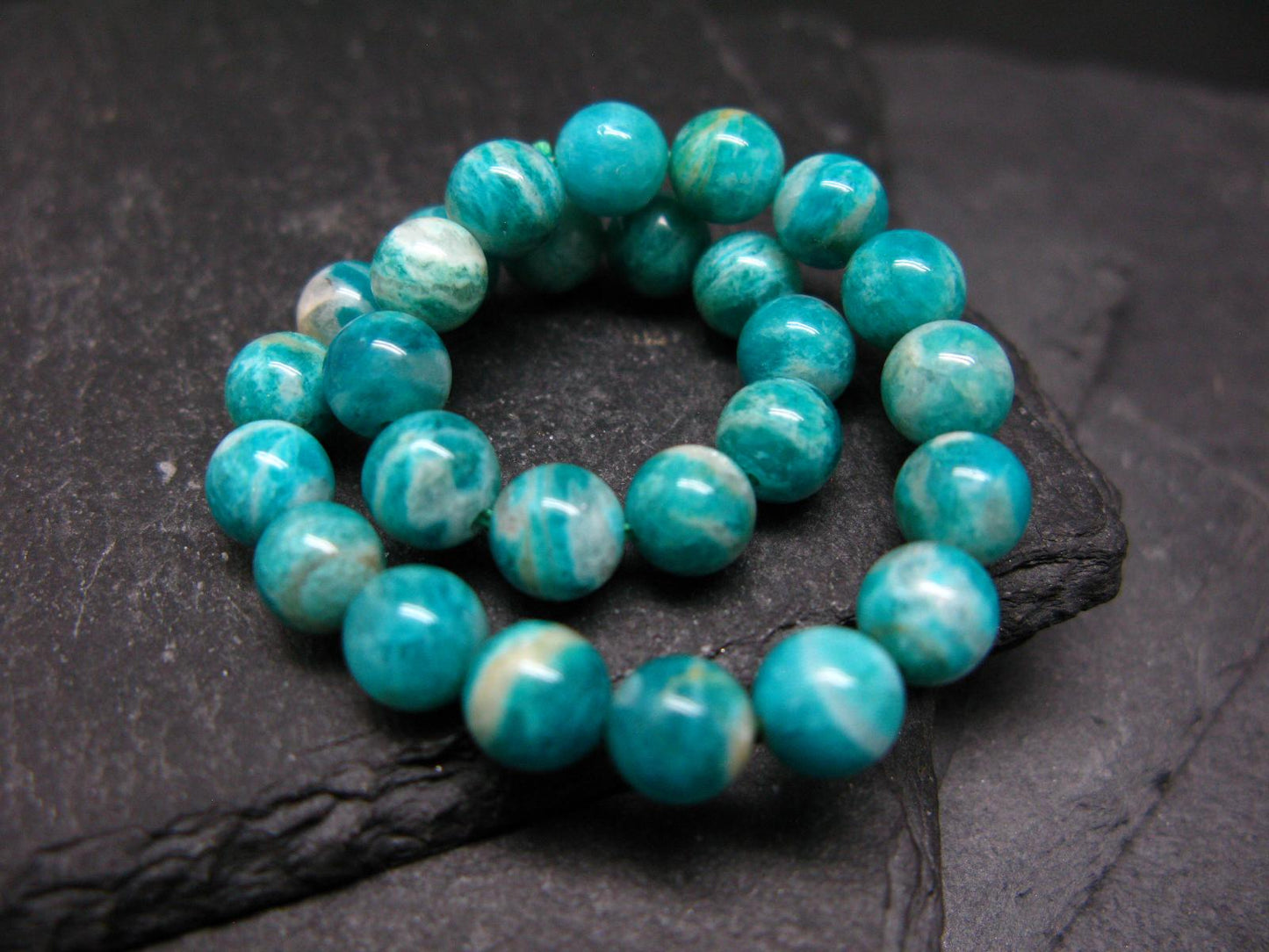 Russian Amazonite Genuine Bracelet ~ 7 Inches ~ 7mm Round Beads