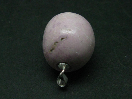 Phosphosiderite Tumbled Silver Pendant From Peru - 1.2"