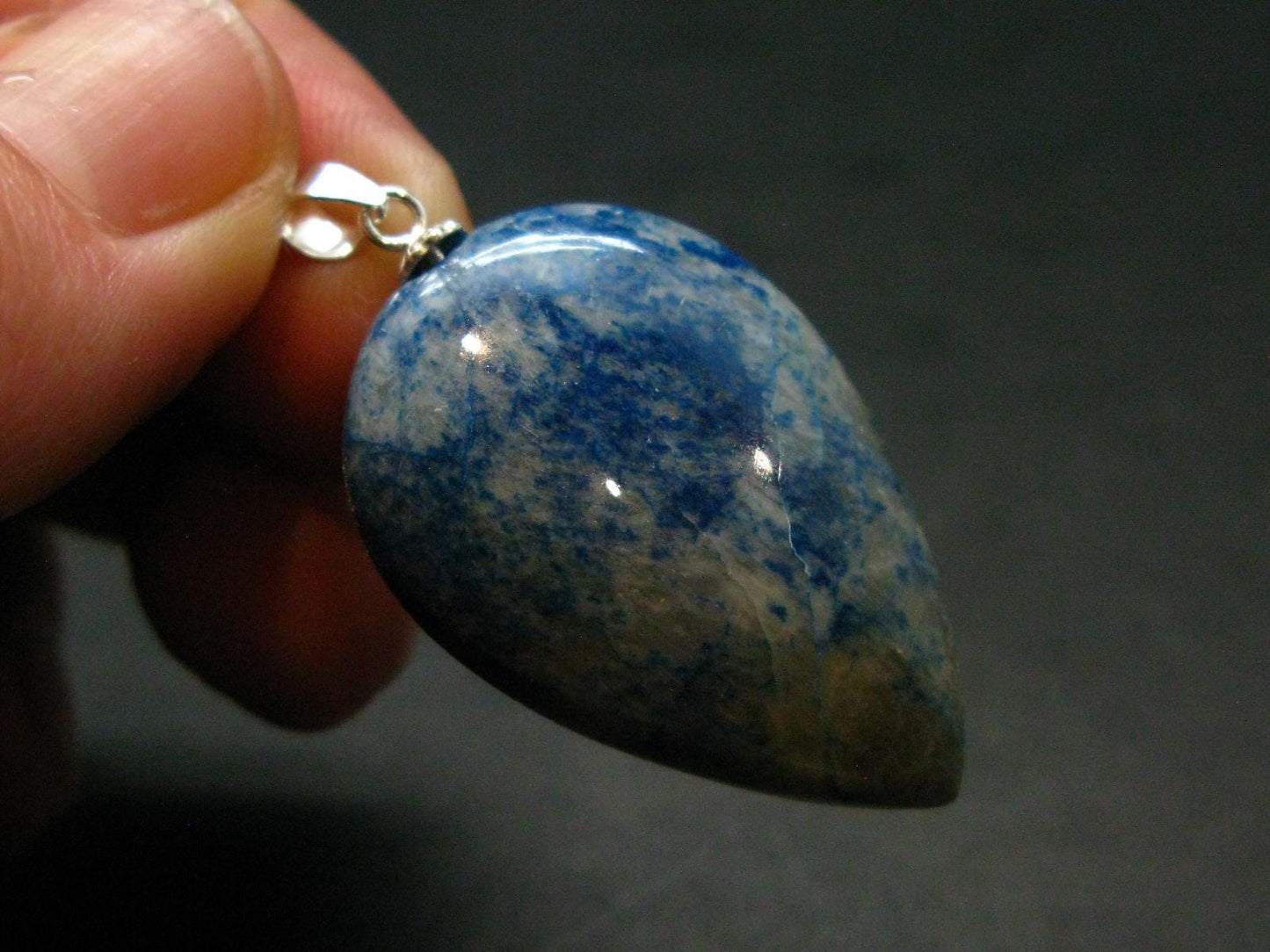 Shattuckite Silver Pendant from Namibia - 1.5" - 5.96 Grams