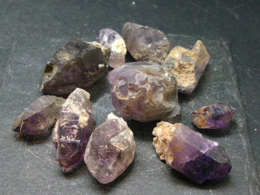 Lot Of 10 Rare Brandenberg Brandberg Amethyst Quartz Crystals From Namibia - 69.61 Grams
