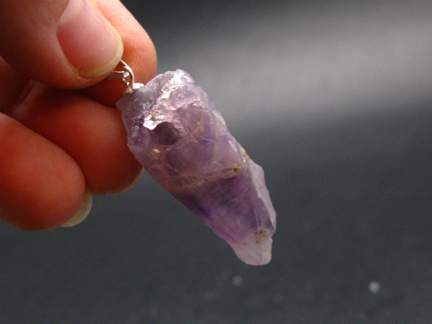 Rare Raw Auralite Super 23 Amethyst Silver Pendant From Canada - 1.6" - 7.51 Grams