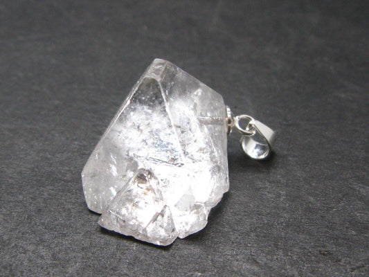 Clear Apophylite Apophyllite Crystal Silver Pendant From India - 1.0" - 5.21 Grams