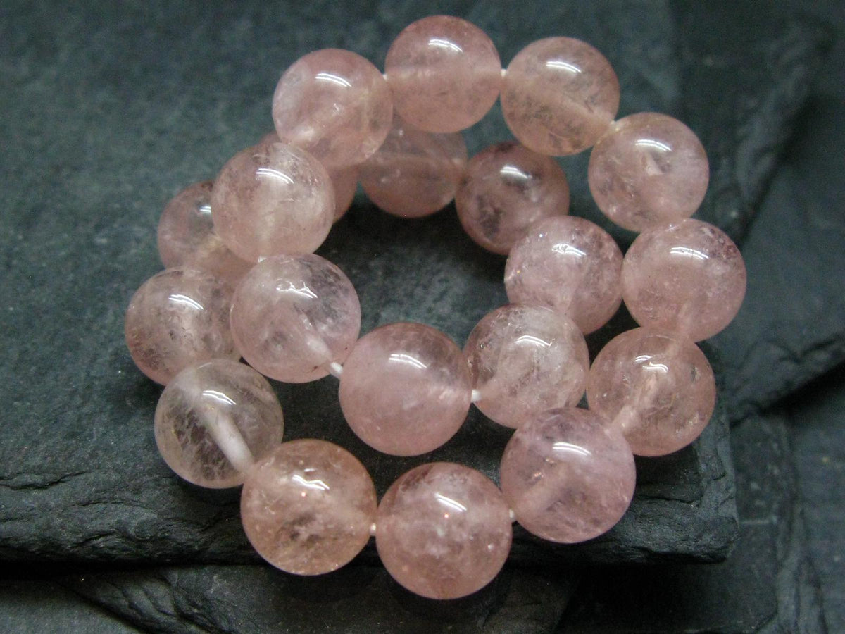 Morganite Genuine Bracelet ~ 7 Inches ~ 10mm Round Beads