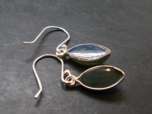 Blue Labradorite Silver Earrings From Madagascar - 2.30 Grams