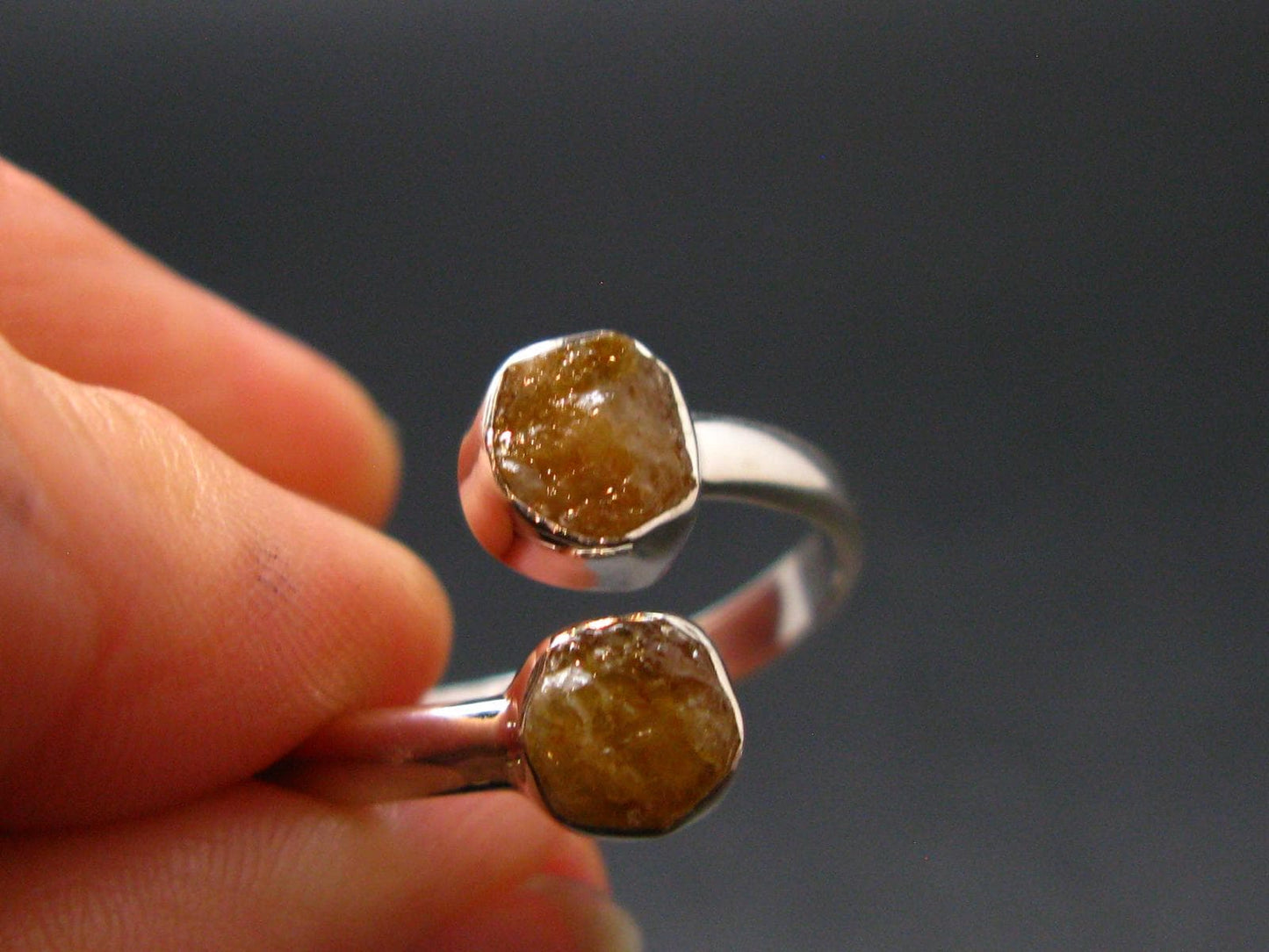 Green Herderite Silver Ring From Brazil - 2.38 Grams - Size 9