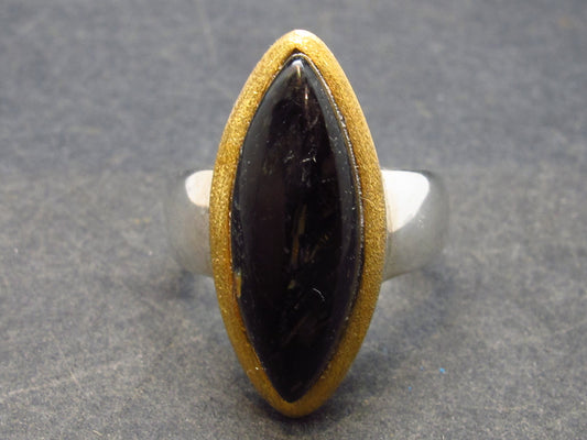 Nuumite Nuummite Sterling Silver Ring from Greenland - Size 6.5 - 7.0 Grams