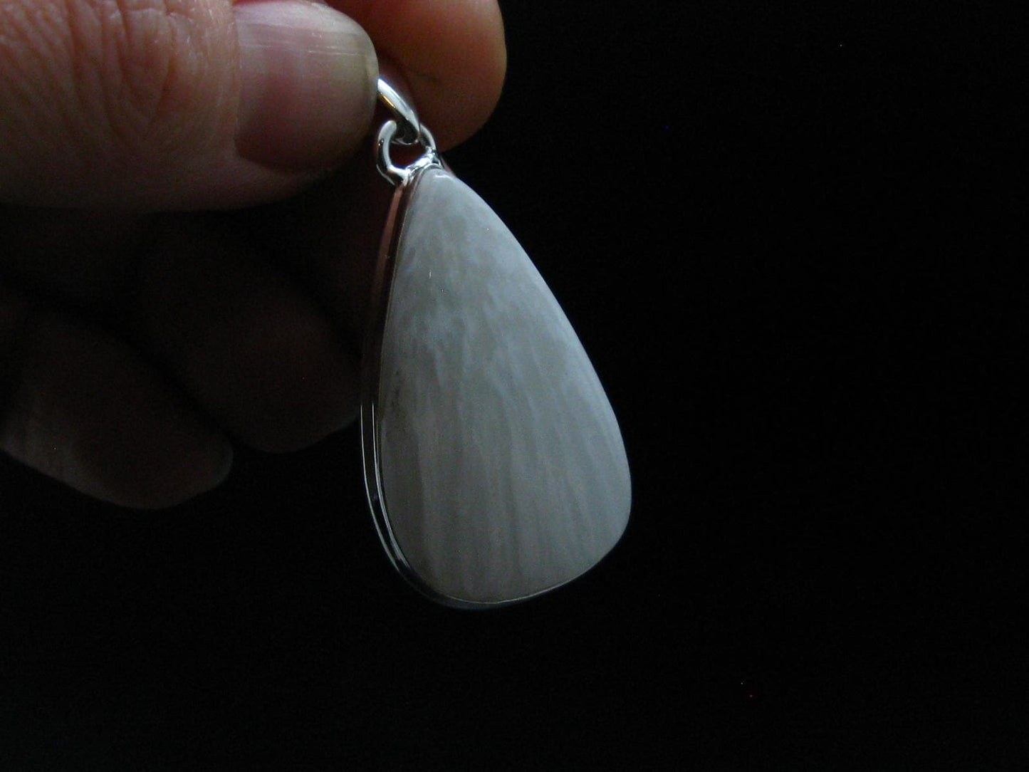 Scolecite Silver Plated Pendant From India - 1.6" - 6.56 Grams