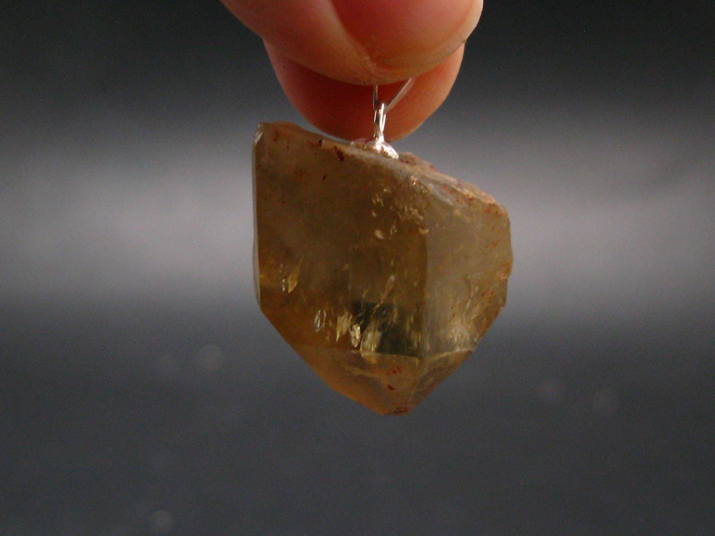 Natural Unheated Citrine Sterling Silver Pendant from Zambia - 1.2" - 8.33 Grams