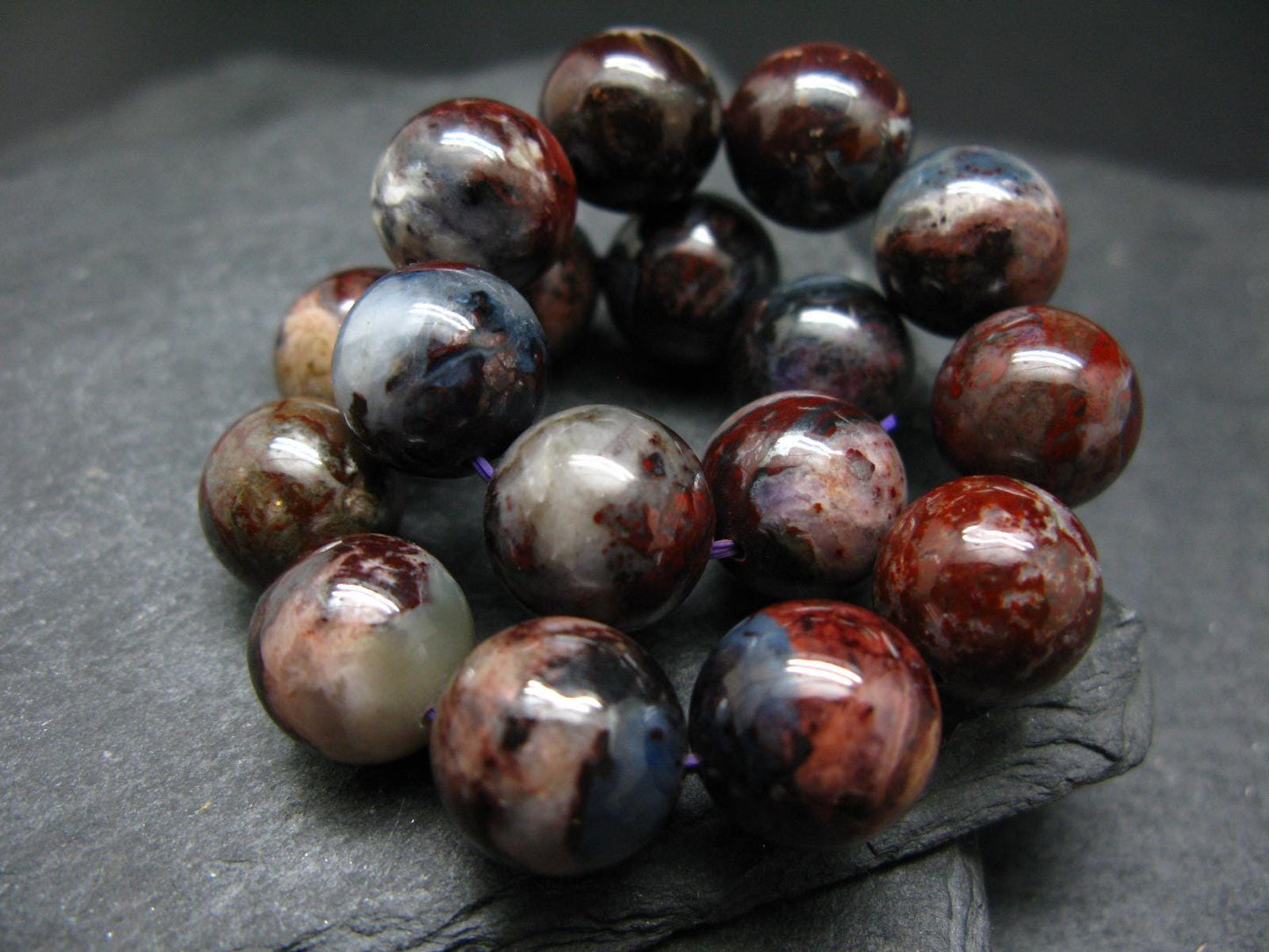 Bustamite Genuine Bracelet ~ 7.5 Inches ~ 13mm Round Beads