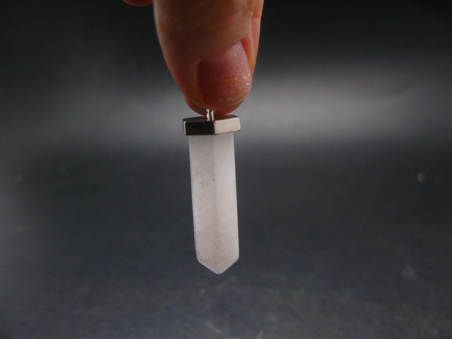 Rare White Barite Pendant From Norway - 1.8" - 12.94 Grams