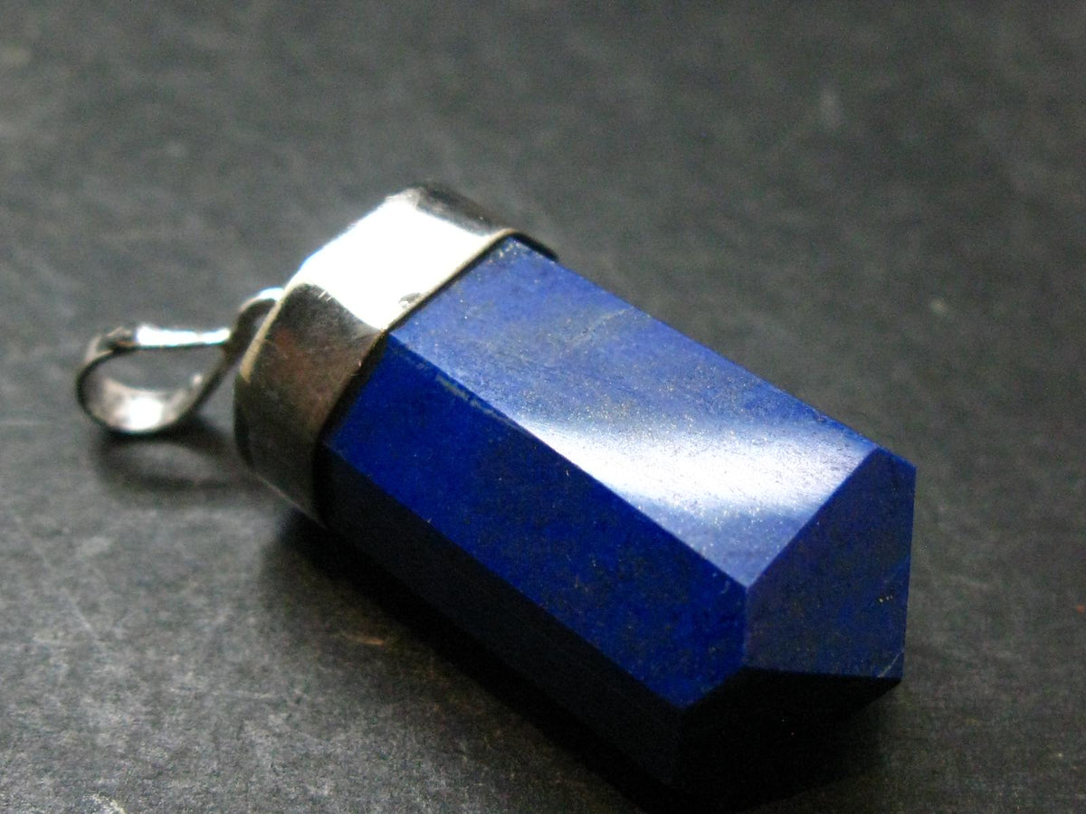 Lapis Lazuli Silver Pendant From Afghanistan - 1.7" - 13.25 Grams