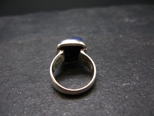 Royal Blue Rough Azurite Sterling Silver Ring - Size 7.5 - 8.33 Grams