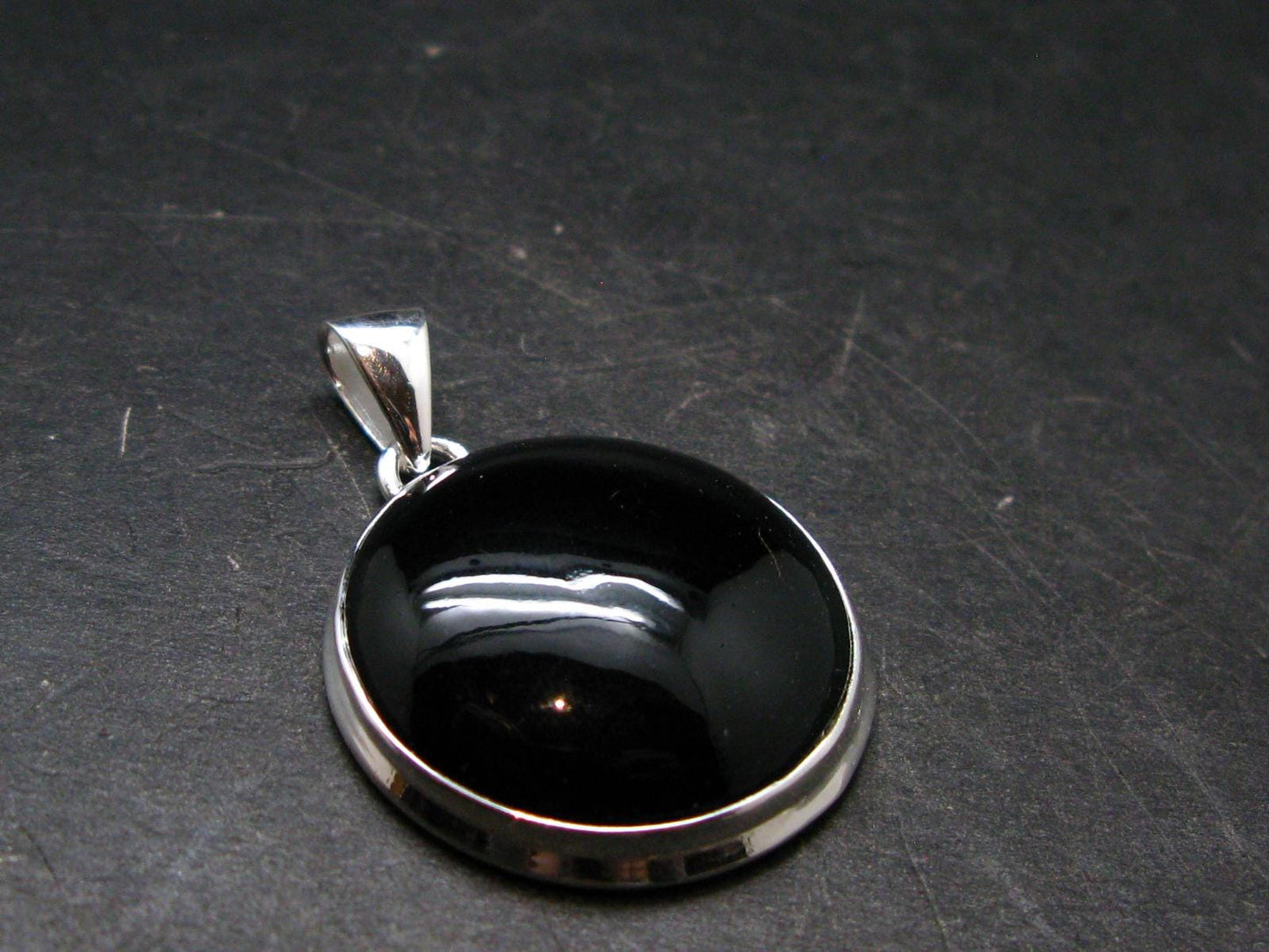 Black Onyx Silver Plated Pendant From Brazil - 7.98 Grams