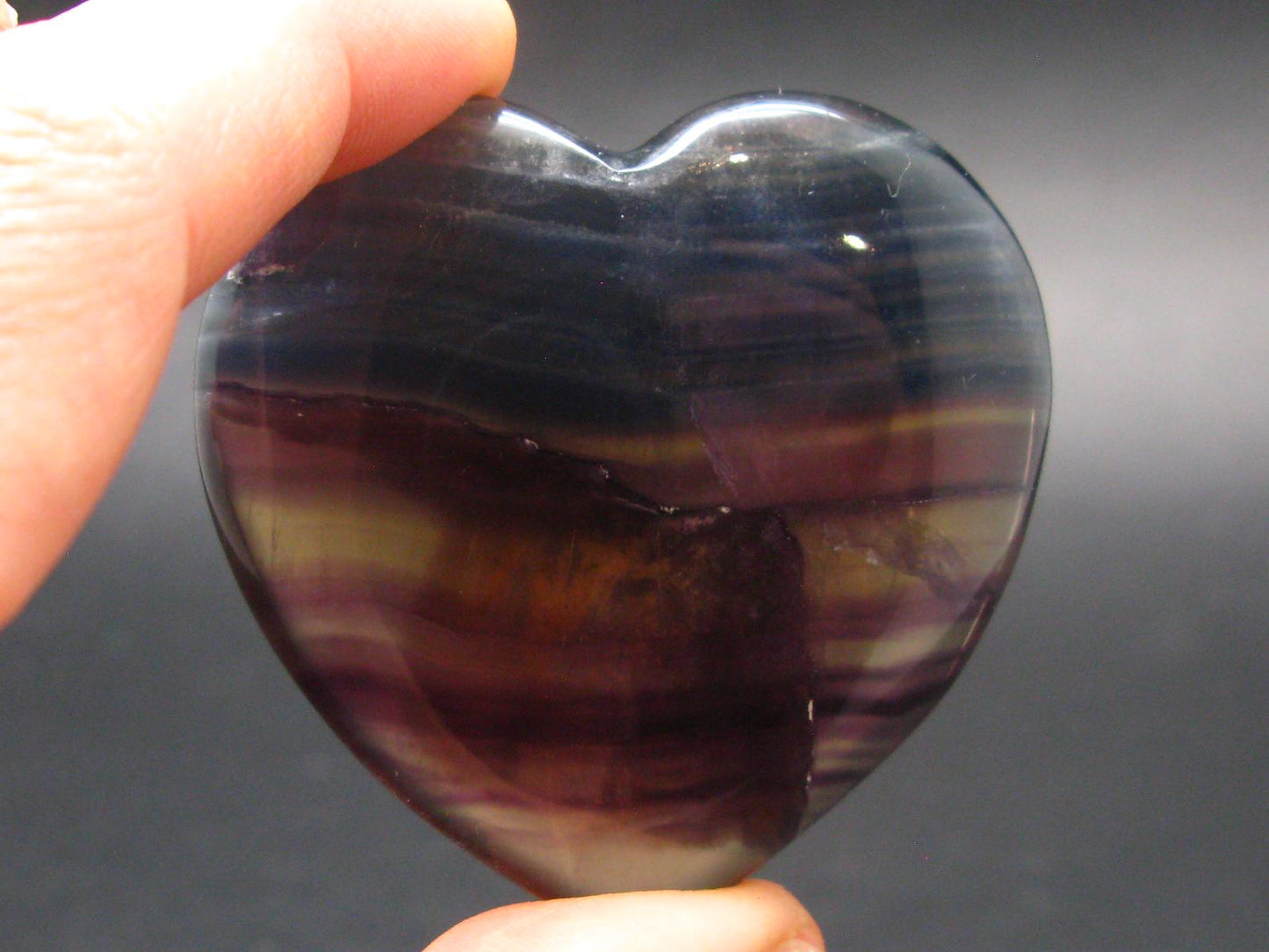 Large Tumbled Natural Fluorite Heart from China - 1.9" - 48.65 Grams