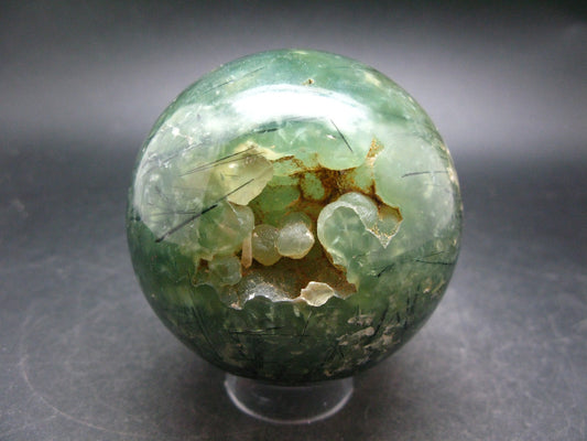 Unusual Green Prehnite Prenite & Epidote Sphere from Mali - 2.8"