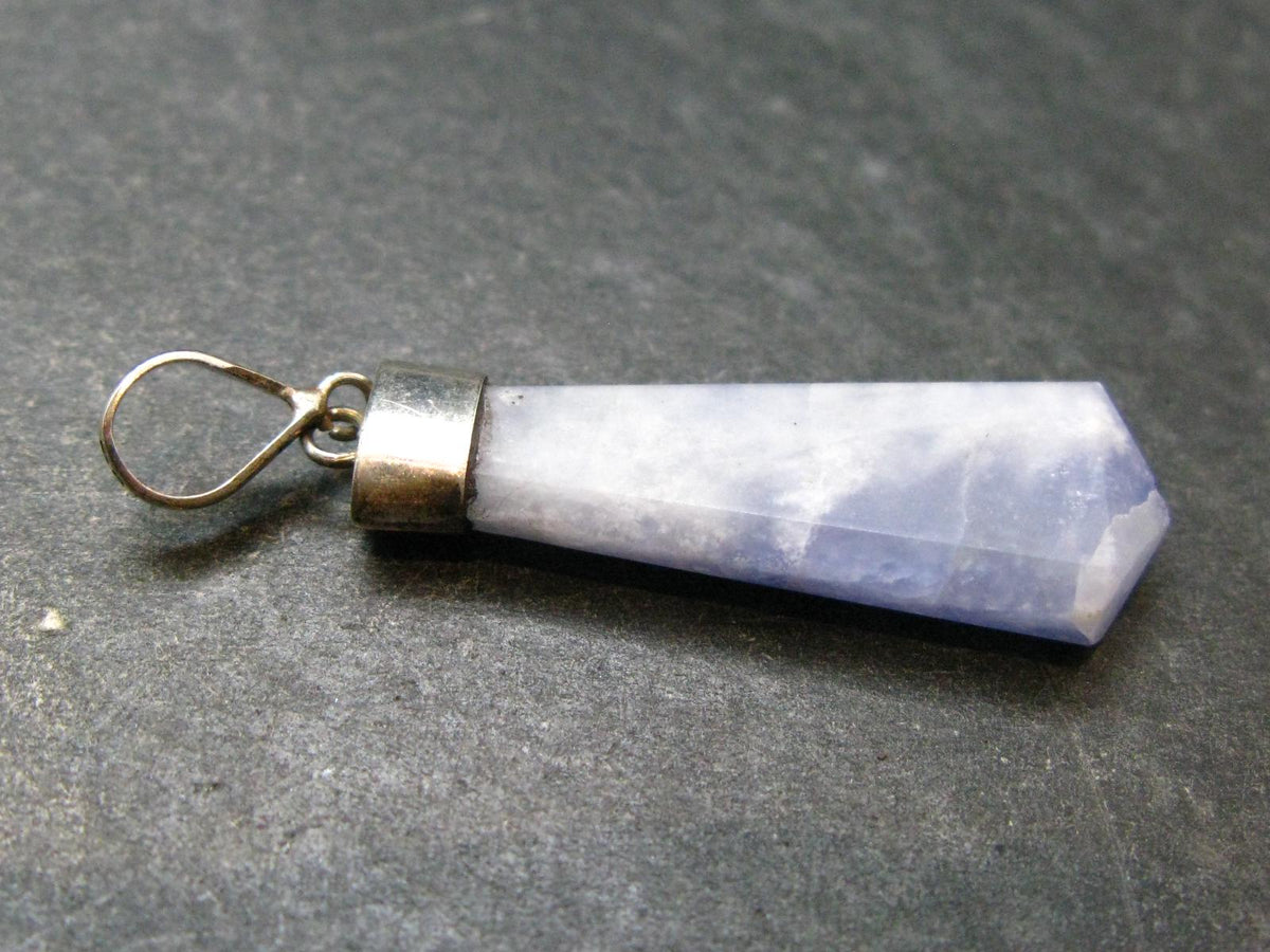 Rare Raw Hackmanite Silver Pendant from Afghanistan - 1.7" - 3.0 Grams