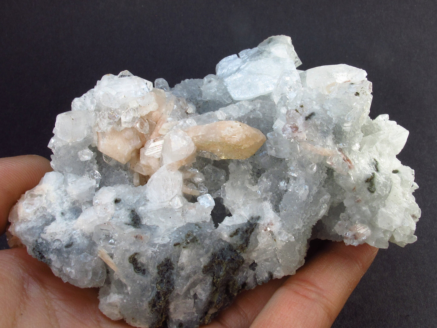 Apophylite & Stilbite Cluster From India - 3.8" - 225 Grams