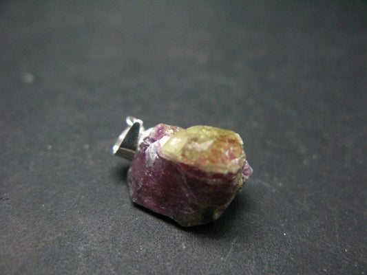 World Famous Jeffrey Mine!! Large Sparkling Vesuvianite Idocrase Crystal Silver Pendant From Canada - 0.8" - 2.93 Grams