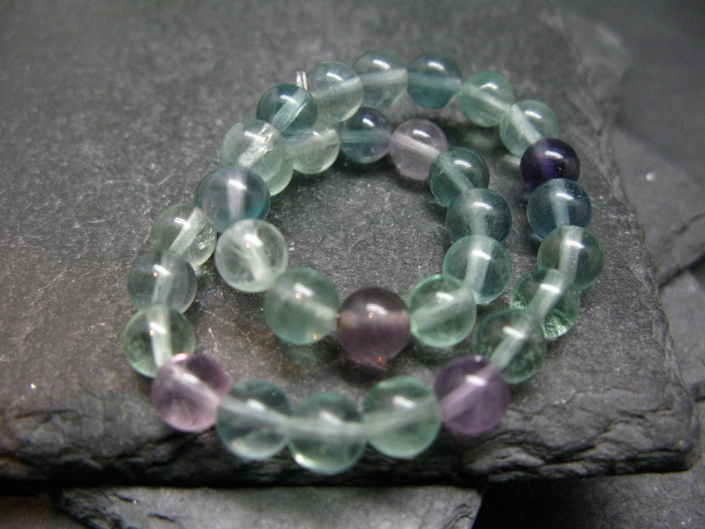 Fluorite Genuine Bracelet ~ 7 Inches ~ 6mm Round Beads