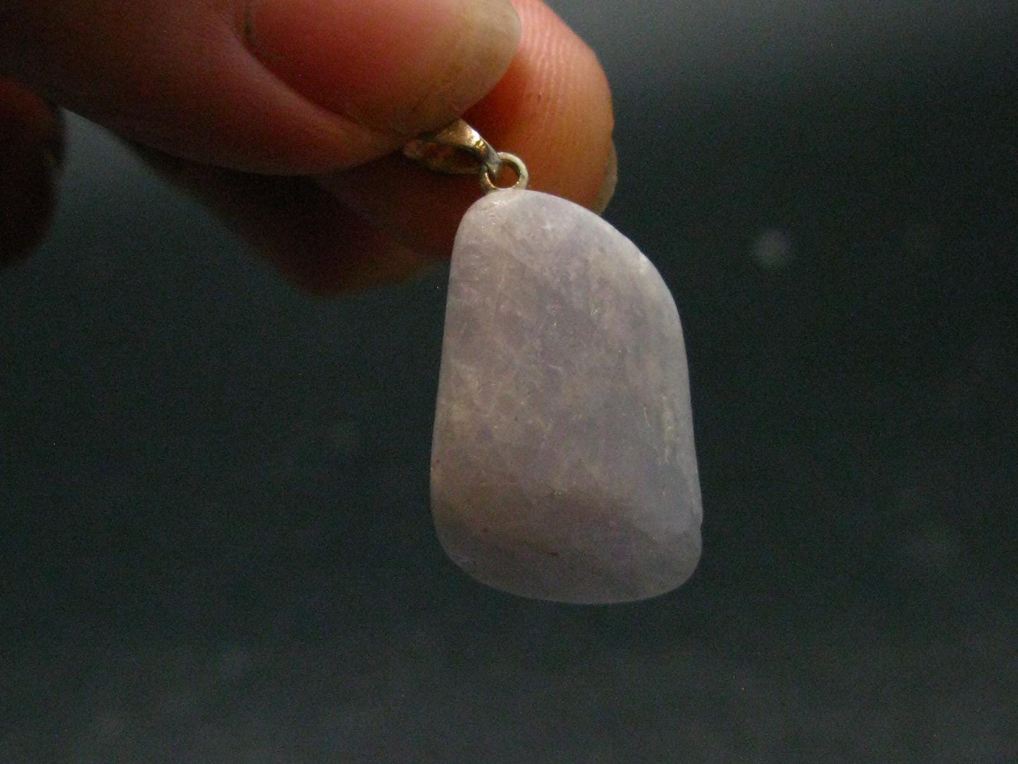 Nice Lilac Amblygonite Crystal Silver Pendant from Brazil - 1.2" - 4.96 Grams
