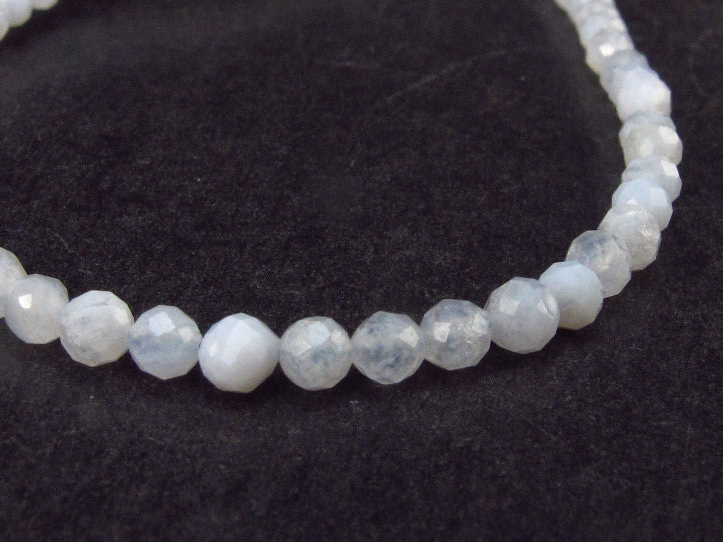 Lightweight Gem Sparkly Faceted Aquamarine Tiny Beads Necklace from Brazil - 17"