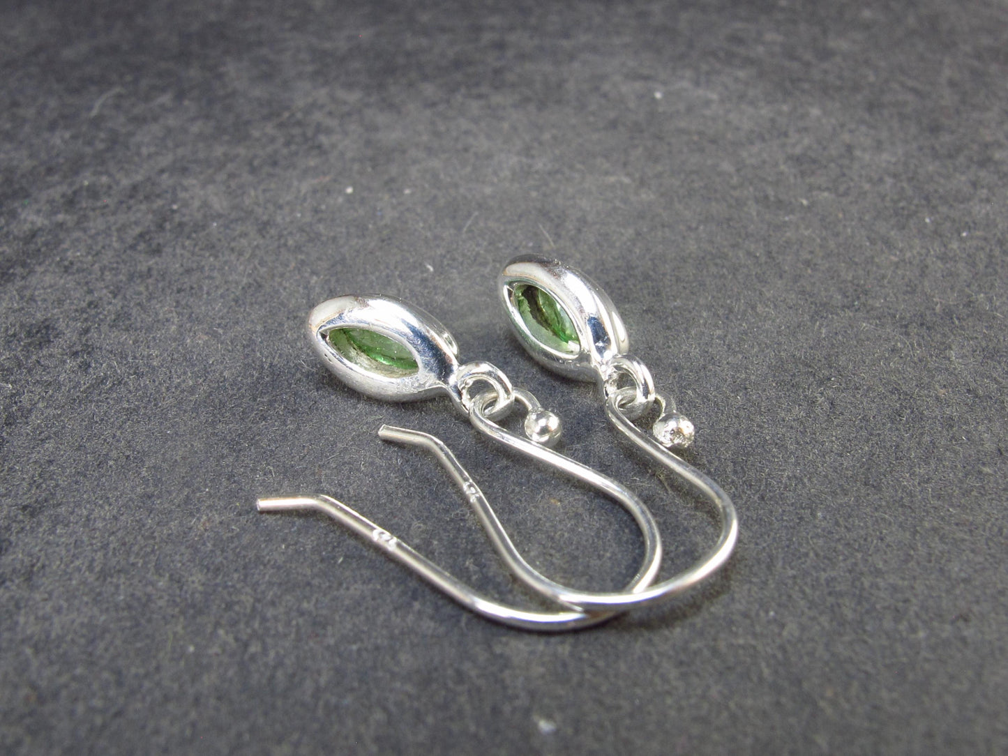 Tsavorite Gem Green Garnet Sterling Silver Earrings from Tanzania - 2.06 Grams