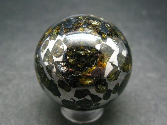 Large Seymchan Meteorite Pallasite Olivine Sphere Ball From Russia - 1.3" - 86.17 Grams