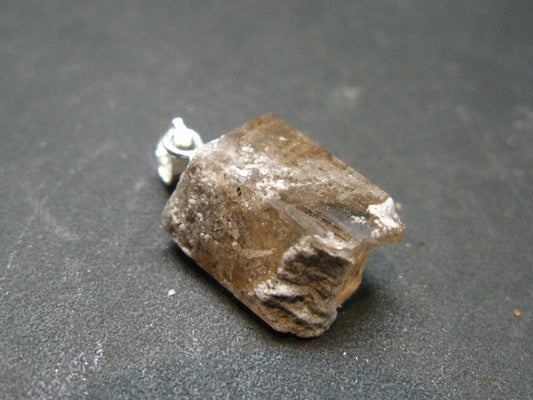 See-Thru Clear Terminated Gem Topaz Crystal Pendant In Sterling Silver From Utah - 0.8" - 2.79 Grams