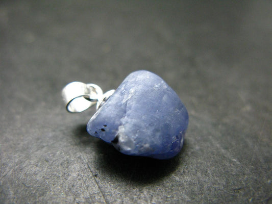 Tanzanite Pendant In Sterling Silver From Tanzania - 0.8" - 1.85 Grams