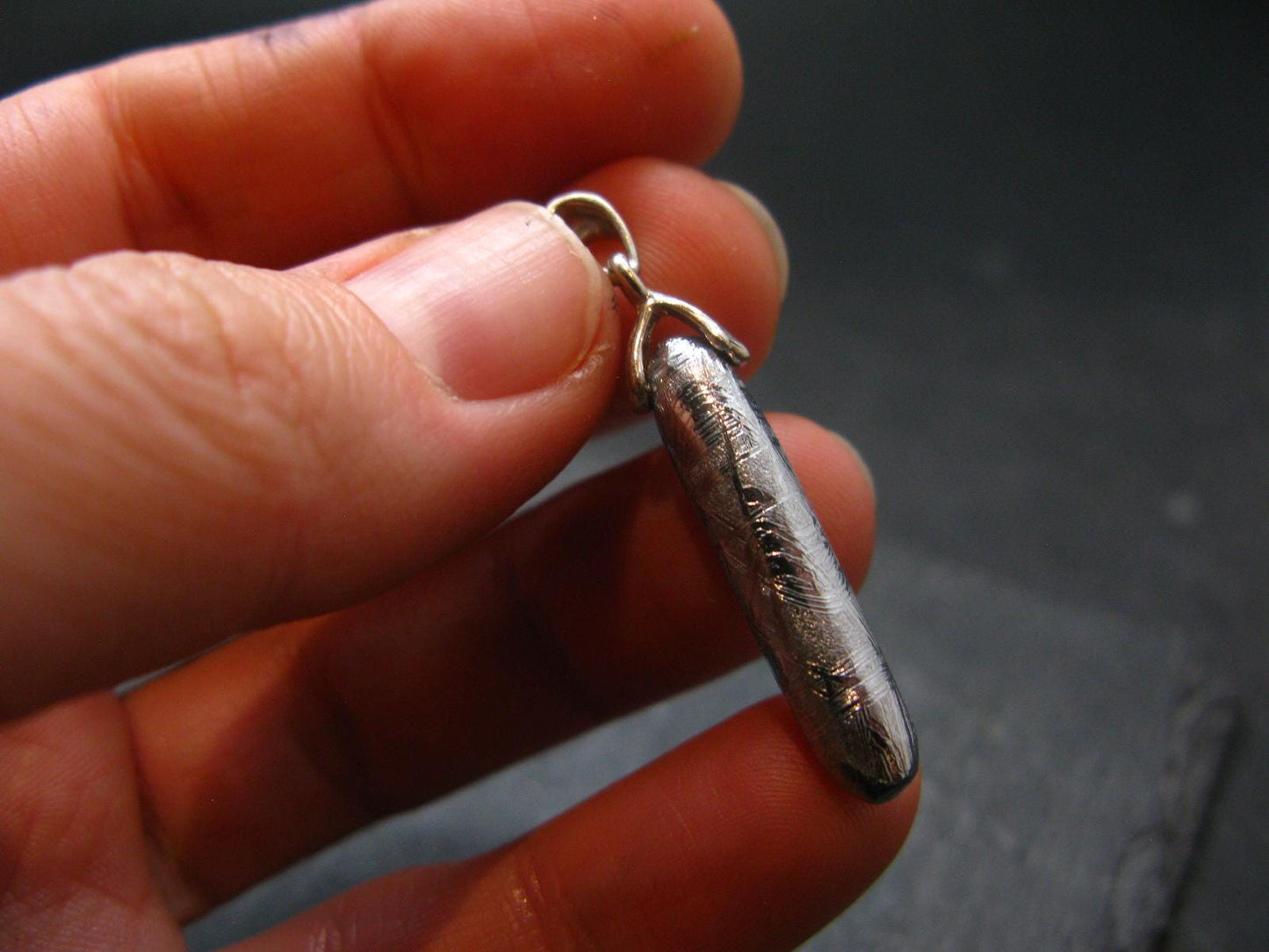 Muonionalusta Meteorite Silver Pendant from Sweden - 1.5" - 5.0 Grams
