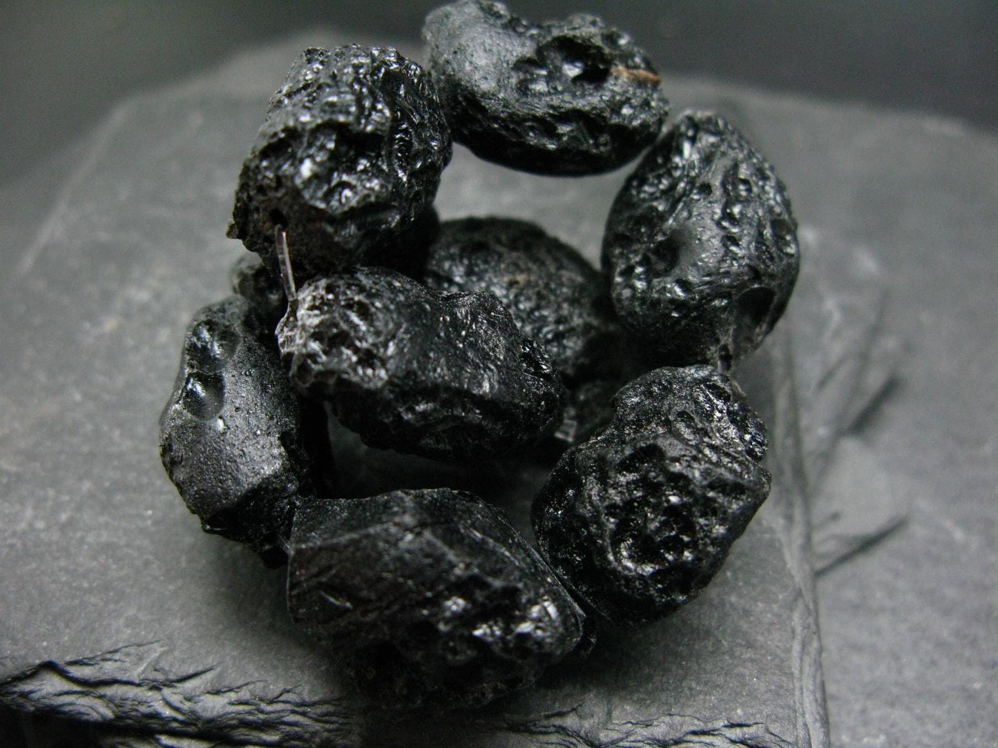 Tibetan Tektite Genuine Bracelet ~ 7 Inches ~ 25mm Raw Beads