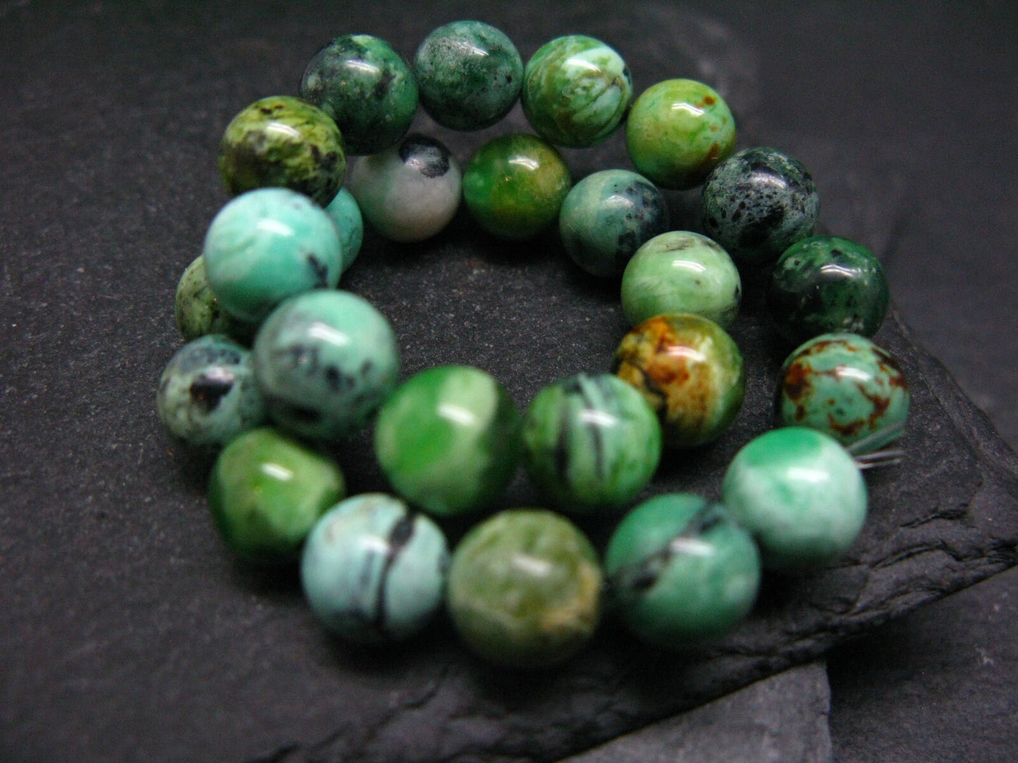 Variscite Genuine Untreated Bracelet ~ 7 Inches ~ 8mm Round Beads