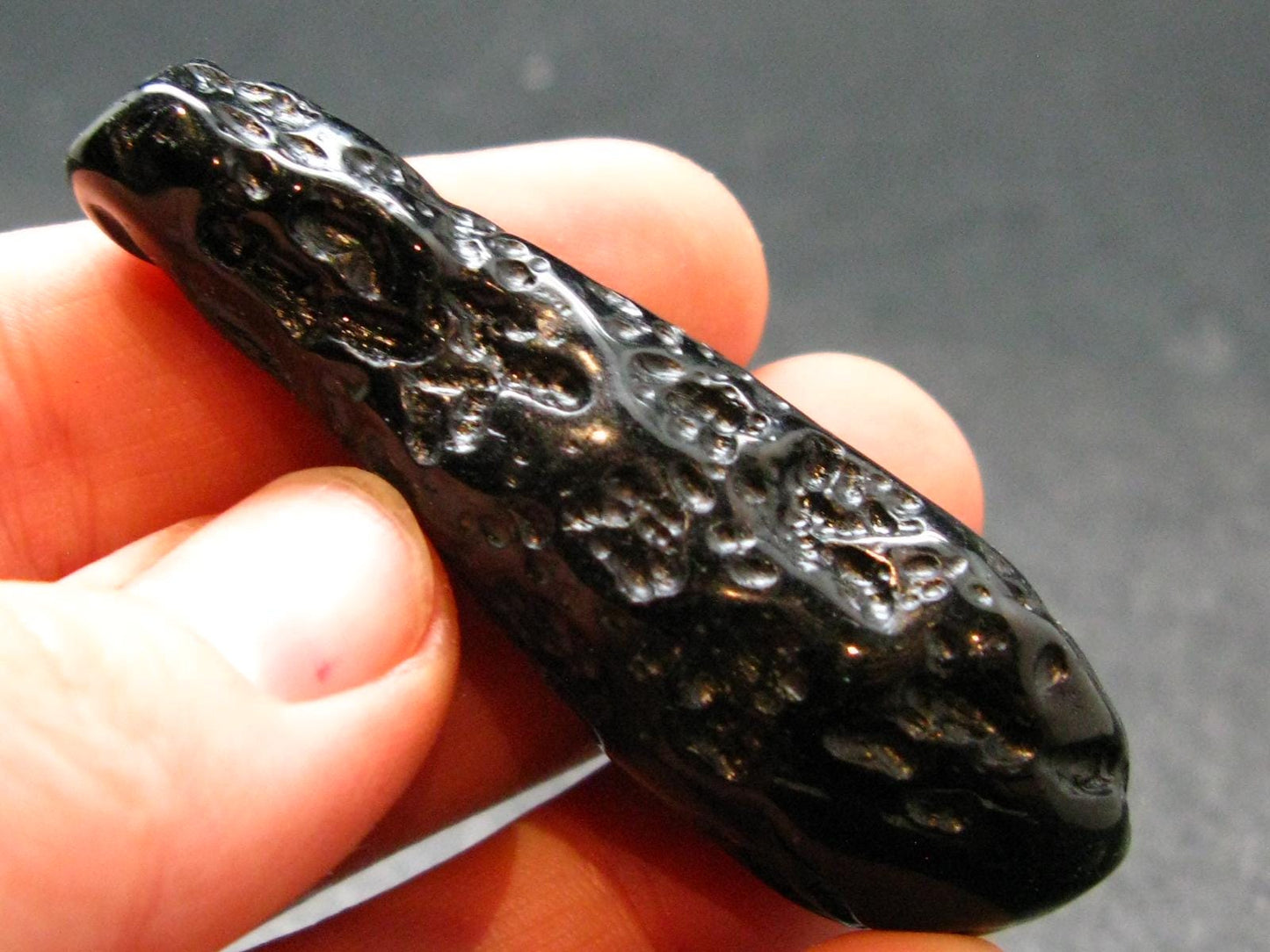 Rare Large Black Tibetan Tektite Tumbled Stone from Tibet - 2.3" - 20.95 Grams