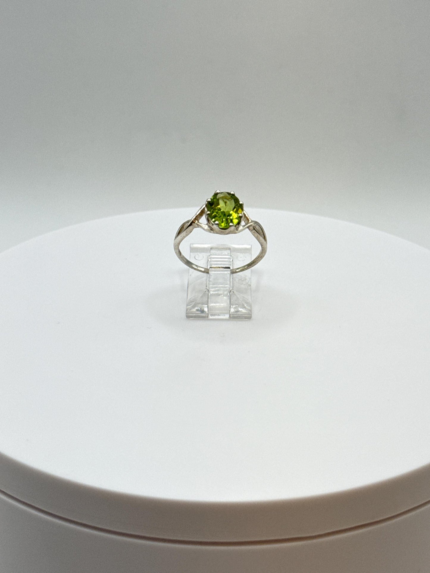Peridot Sterling Silver Infinity Ring | August Birthstone, Size 7