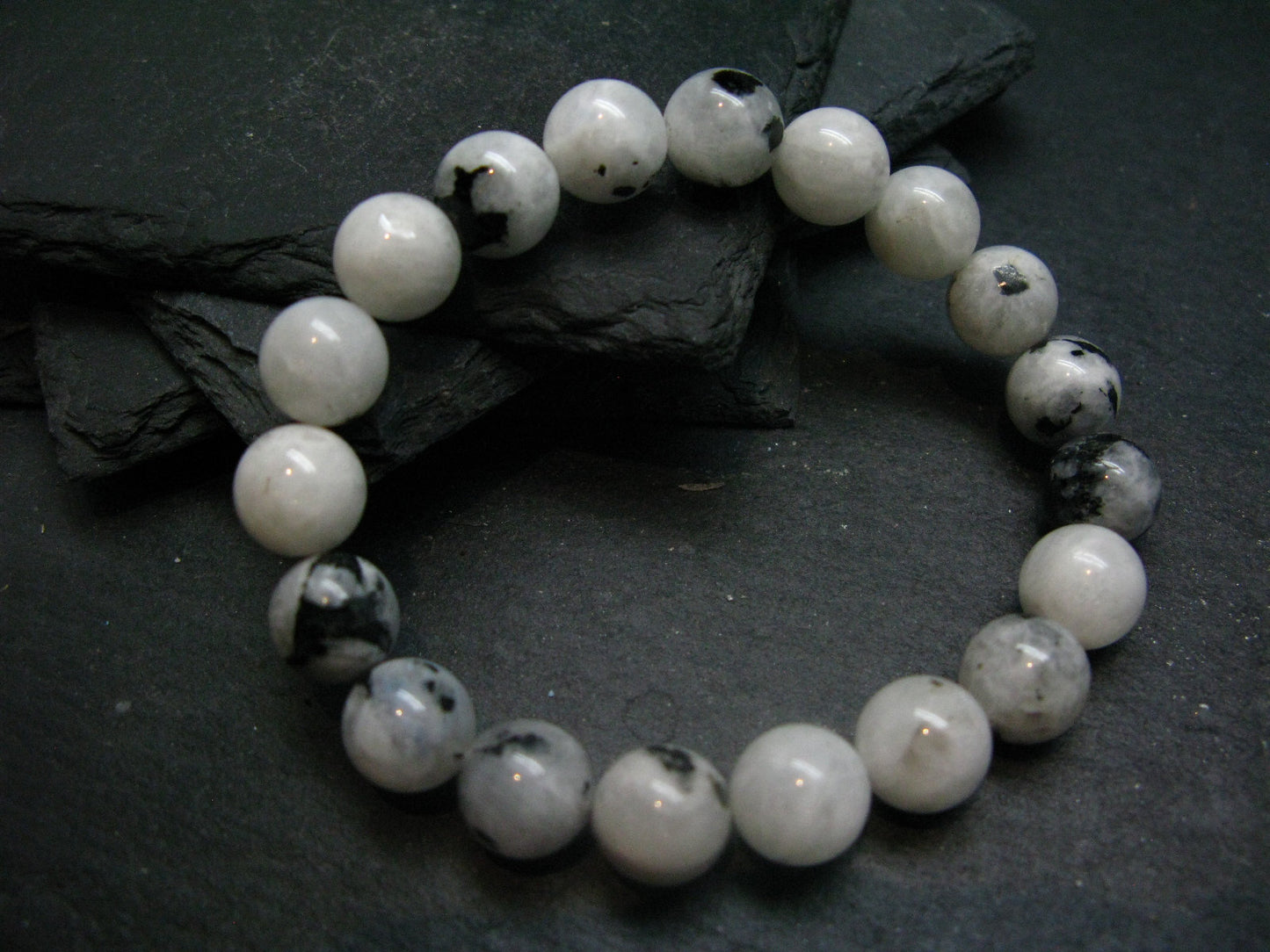 Moonstone Genuine Bracelet ~ 7 Inches ~ 10mm Round Beads