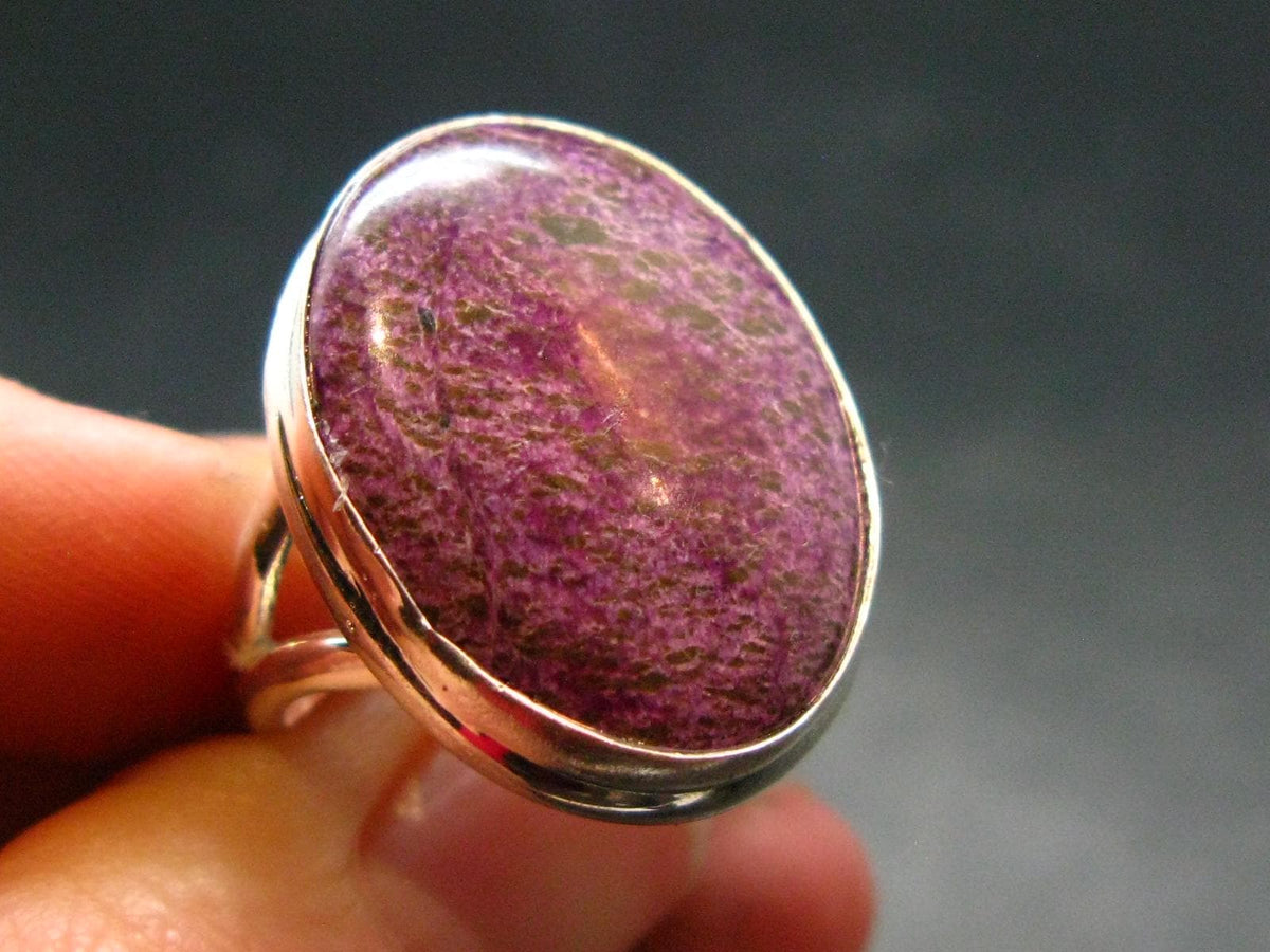 Rare Stichtite Silver Plated Ring from Australia - Size 7 - 5.75 Grams