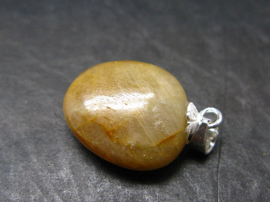 Yellow Sapphire Silver Pendant From Sri Lanka - 0.9" - 17.20 Carats