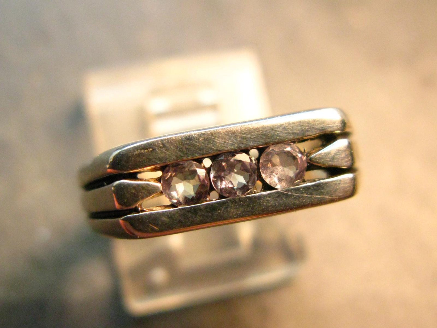 Genuine Alexandrite Gem Silver Ring From Russia - Size 6.75 - 4.63 Grams