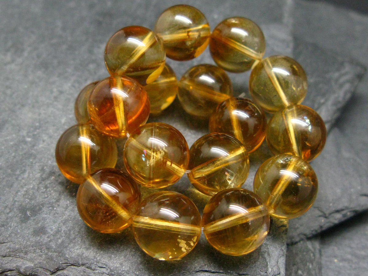 Citrine Genuine Unheated Bracelet ~ 7 Inches ~ 12mm Round Beads