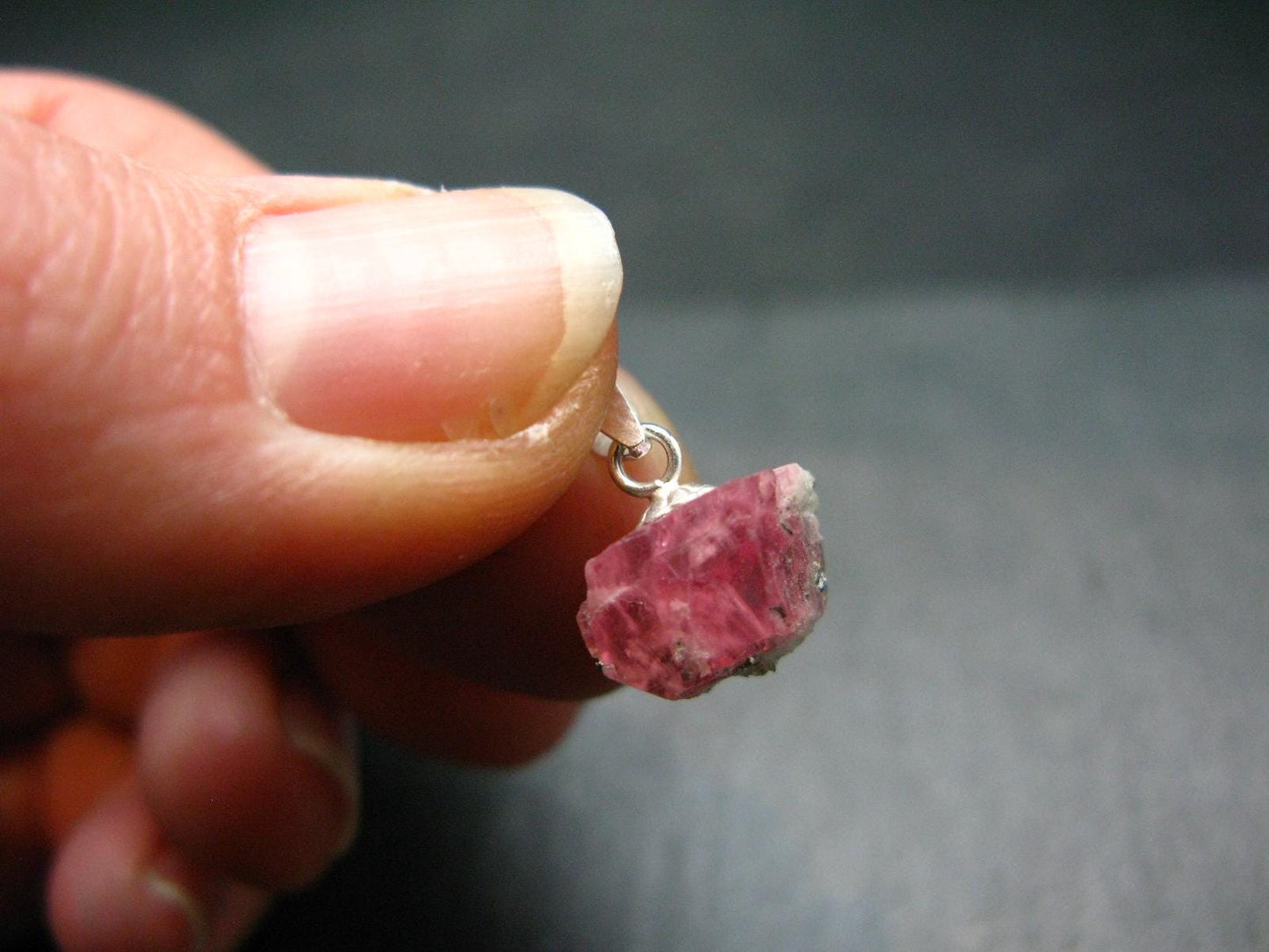 Rhodochrosite Sterling Silver Pendant From Alma Colorado - 0.5" - 0.93 Grams