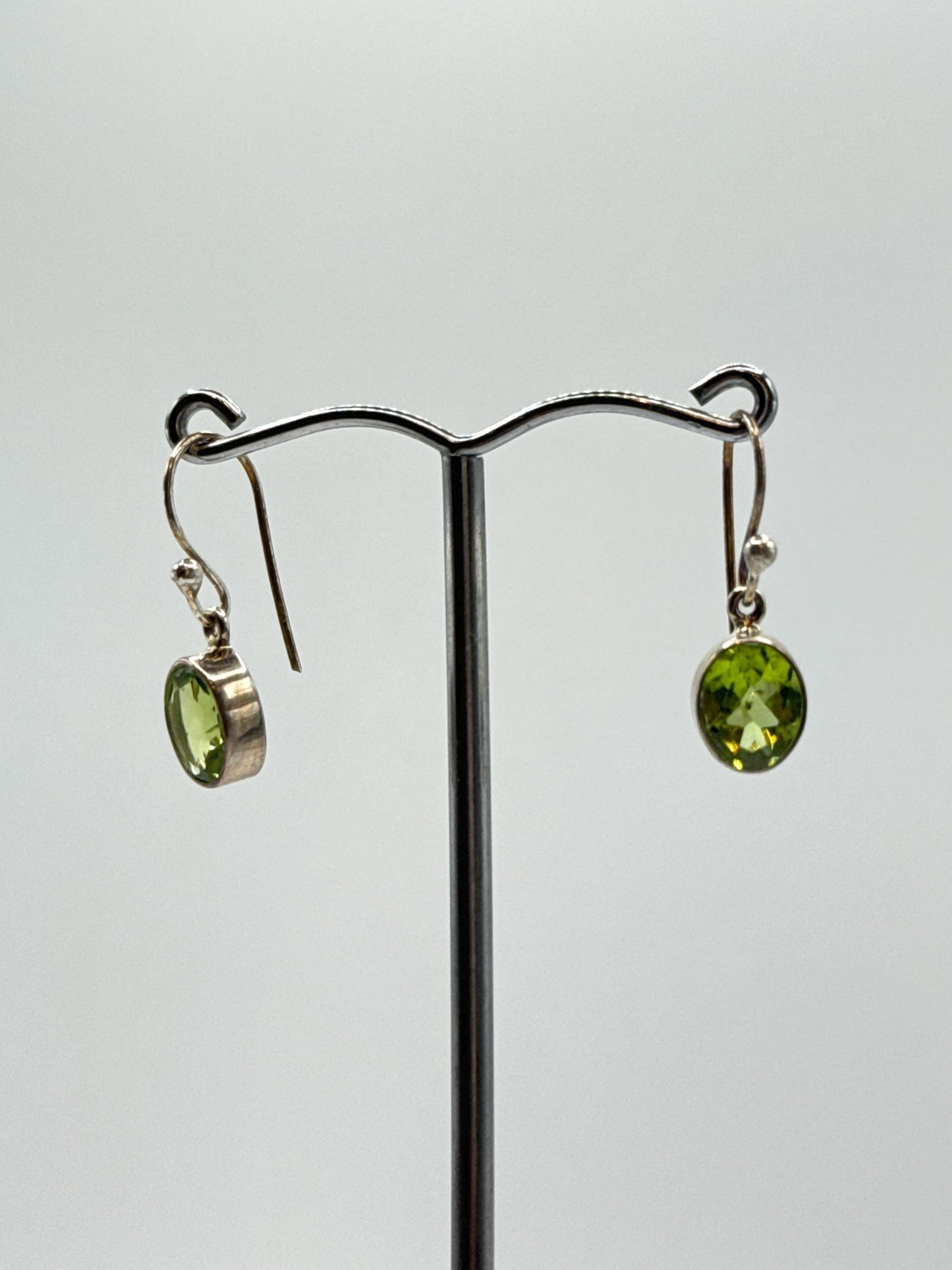 Peridot Sterling Silver Dangle Earrings | August Birthstone