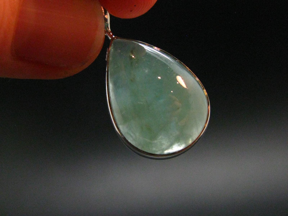 Extremely Rare Grandidierite Silver Pendant From Madagascar - 1.1" - 3.91 Grams