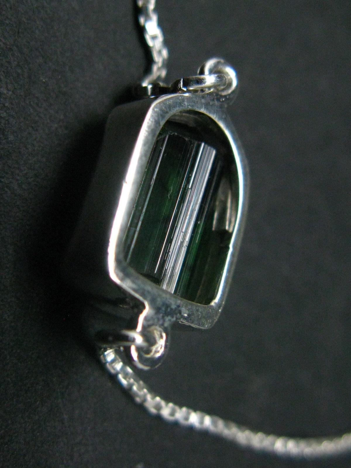 Green Tourmaline Silver Bracelet From Brazil - 4.33 Grams