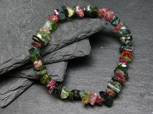 Watermelon Bicolor Tourmaline Genuine Bracelet ~ 7 Inches ~ 8mm Tumbled Beads